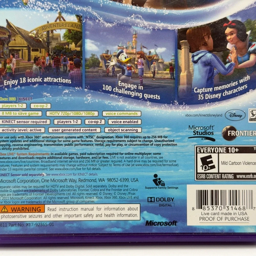 Kinect Disneyland Adventures (Microsoft Xbox 360, 2011)